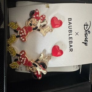 Minnie Mouse Earrings - Red and Gold